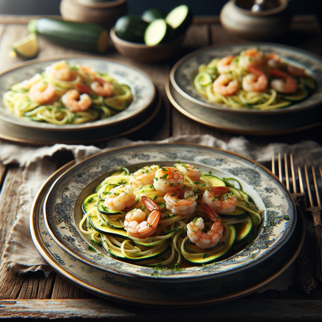 Oceanic Symphony: Tempting Wild-Caught Shrimp Scampi with Organic Zoodles